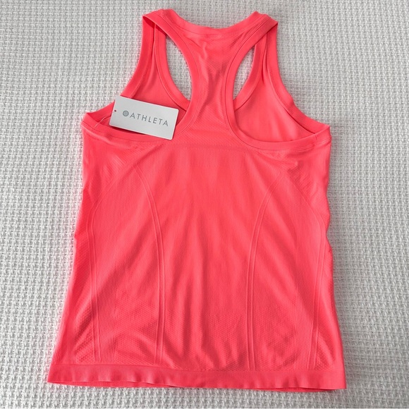 Athleta Neon Orange Momentum Seamless Tank Top Womens Large NWT Athletic Workout - Picture 4 of 6